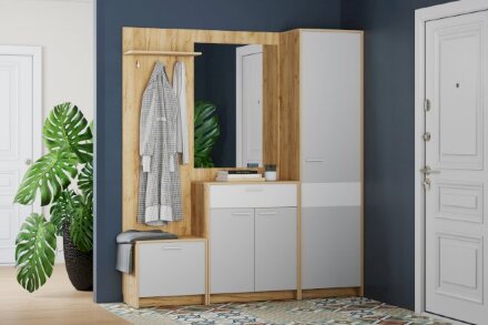 Прихожая модульная Нортон, крафт золотой 