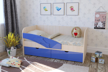 Кровать Дельфин синий 