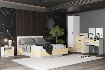 Стол туалетный Оттавия, Белый Фасадный/Дуб Крафт Золотой 