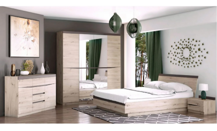 Шкаф 3-х дверный ШР-3 (с зеркалом) Тиана, Дуб Бонифаций/Вольфрам 