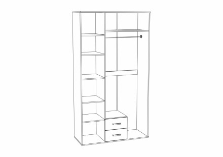 Шкаф трехстворчатый Сопрано, Сонома/Белый 